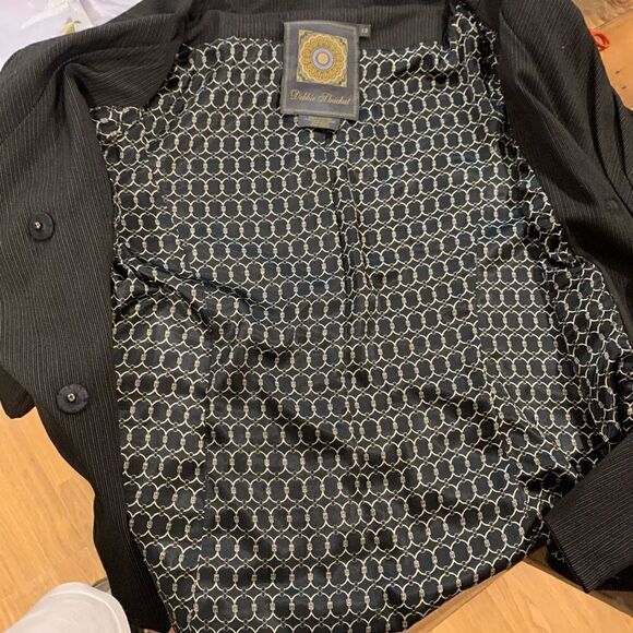 Debbie Shuchat Vintage Black Wool Blazer Shawl Collar 3/4 Sleeves Women Size 10 - Picture 11 of 11